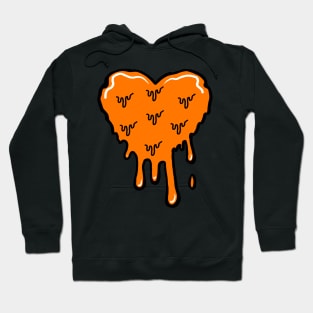 Orange Melting Acid Heart Hoodie